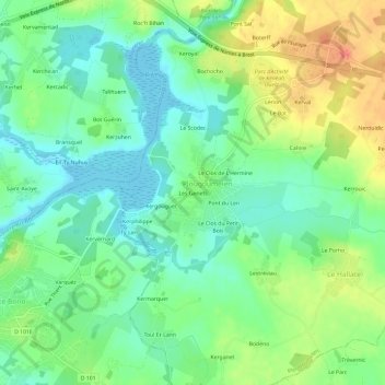 Mappa topografica Les Genets, altitudine, rilievo