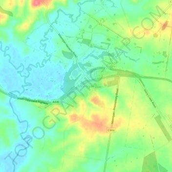 Mappa topografica Meeniyan, altitudine, rilievo