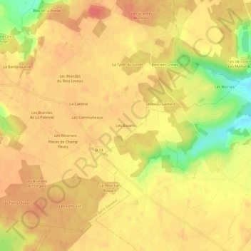 Mappa topografica Les Essarts, altitudine, rilievo