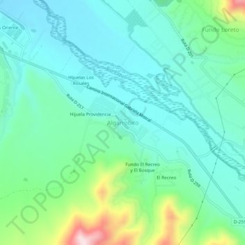 Mappa topografica Algarrobito, altitudine, rilievo