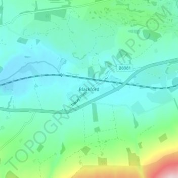 Mappa topografica Blackford, altitudine, rilievo