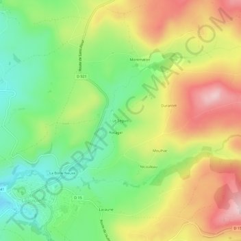 Mappa topografica Le Seguis, altitudine, rilievo