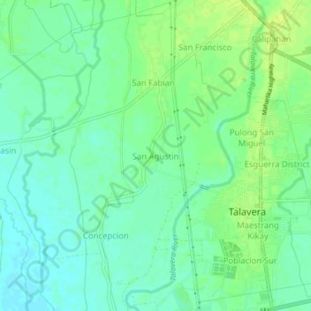 Mappa topografica San Agustin, altitudine, rilievo