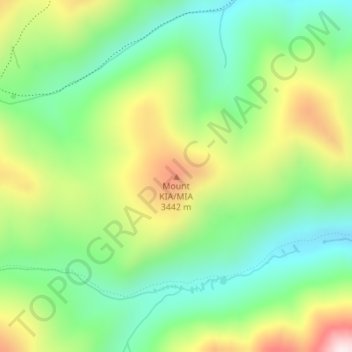 Mappa topografica Mount KIA/MIA, altitudine, rilievo