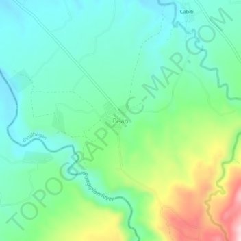 Mappa topografica Bi-ao, altitudine, rilievo