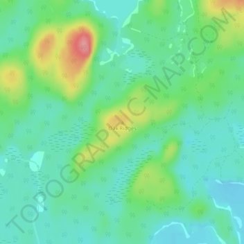 Mappa topografica Oak Ridges, altitudine, rilievo