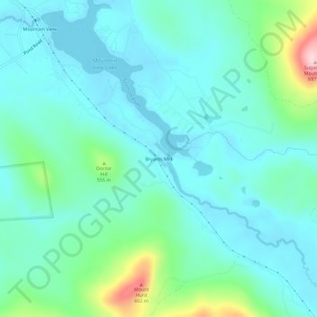 Mappa topografica Bryants Mill, altitudine, rilievo