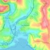 Mappa topografica Tywardreath, altitudine, rilievo