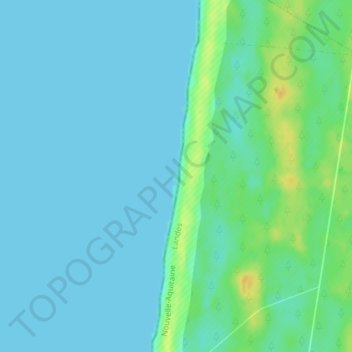 Mappa topografica Plage de Mimizan, altitudine, rilievo