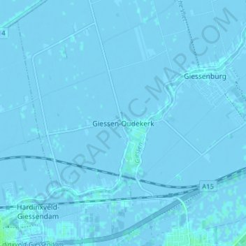 Mappa topografica Giessen-Oudekerk, altitudine, rilievo
