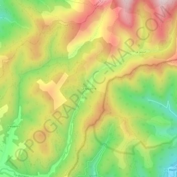 Mappa topografica La Rougerie, altitudine, rilievo