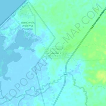 Mappa topografica Camarones, altitudine, rilievo