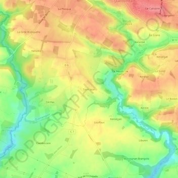 Mappa topografica Saint-Jean, altitudine, rilievo