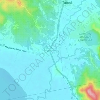 Mappa topografica Magpayang, altitudine, rilievo