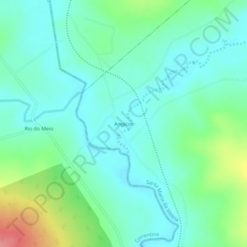 Mappa topografica Angicos, altitudine, rilievo