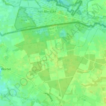 Mappa topografica Wortel-Kolonie, altitudine, rilievo