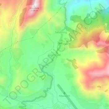 Mappa topografica Jajardewal, altitudine, rilievo