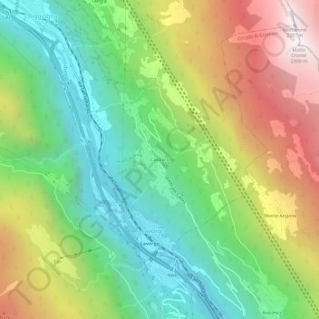 Mappa topografica Calonico, altitudine, rilievo