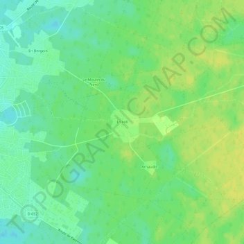Mappa topografica En Hill, altitudine, rilievo
