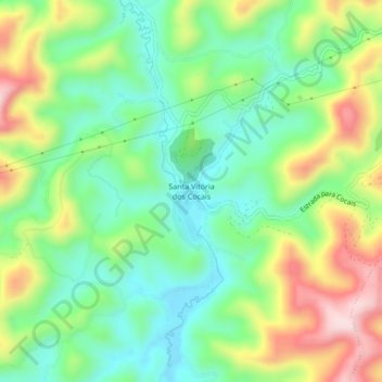 Mappa topografica Santa Vitória dos Cocais, altitudine, rilievo