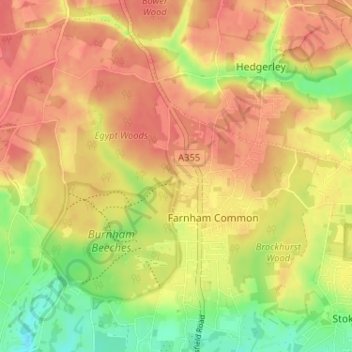 Mappa topografica Egypt, altitudine, rilievo