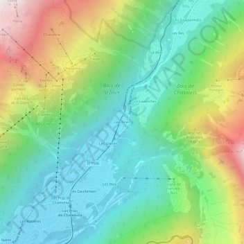 Mappa topografica Les Tines, altitudine, rilievo