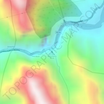Mappa topografica El Velo de La Novia, altitudine, rilievo