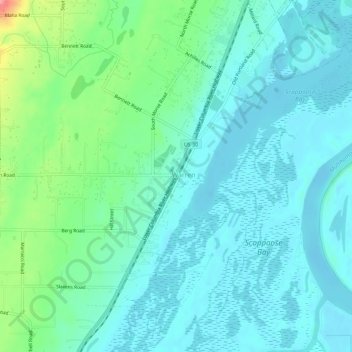 Mappa topografica Warren, altitudine, rilievo