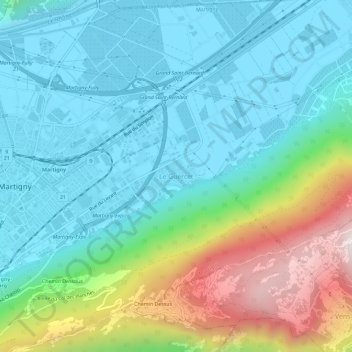 Mappa topografica Le Guercet, altitudine, rilievo