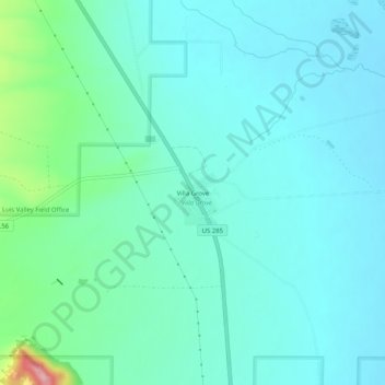 Mappa topografica Villa Grove, altitudine, rilievo