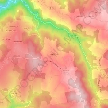 Mappa topografica La Vachère, altitudine, rilievo