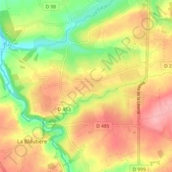 Mappa topografica La Cage, altitudine, rilievo