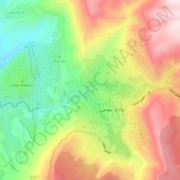 Mappa topografica Petra, altitudine, rilievo