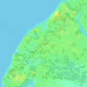 Mappa topografica Switzerland, altitudine, rilievo