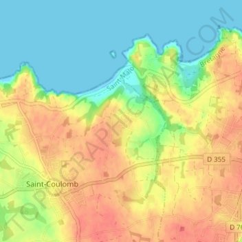 Mappa topografica Tannée, altitudine, rilievo