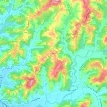 Mappa topografica Renai, altitudine, rilievo