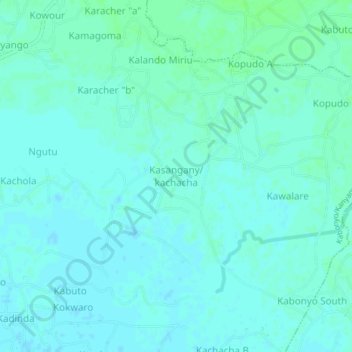 Mappa topografica Kasangany/kachacha, altitudine, rilievo