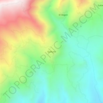 Mappa topografica Quituro, altitudine, rilievo