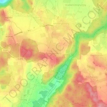 Mappa topografica Kleindingharting, altitudine, rilievo