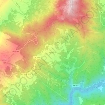 Mappa topografica Valdegas, altitudine, rilievo