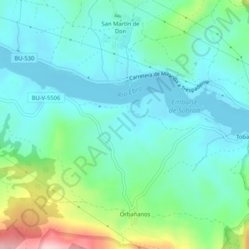 Mappa topografica La Barcena, altitudine, rilievo