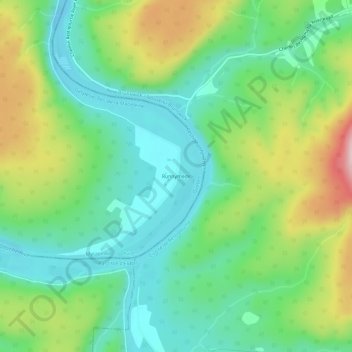 Mappa topografica Runnymede, altitudine, rilievo