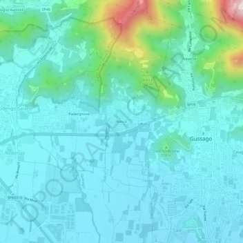 Mappa topografica Ronco, altitudine, rilievo