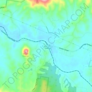 Mappa topografica Cooran, altitudine, rilievo