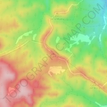 Mappa topografica La Quemada, altitudine, rilievo