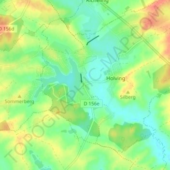 Mappa topografica Hirbach, altitudine, rilievo
