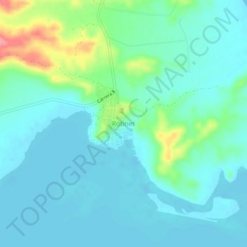 Mappa topografica Rotinet, altitudine, rilievo