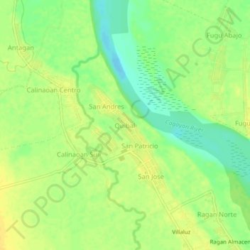 Mappa topografica Quibal, altitudine, rilievo