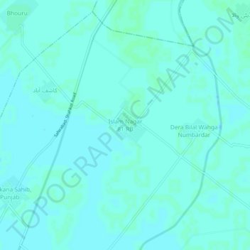Mappa topografica Islam Nagar 81 RB, altitudine, rilievo