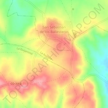 Mappa topografica El Monte, altitudine, rilievo